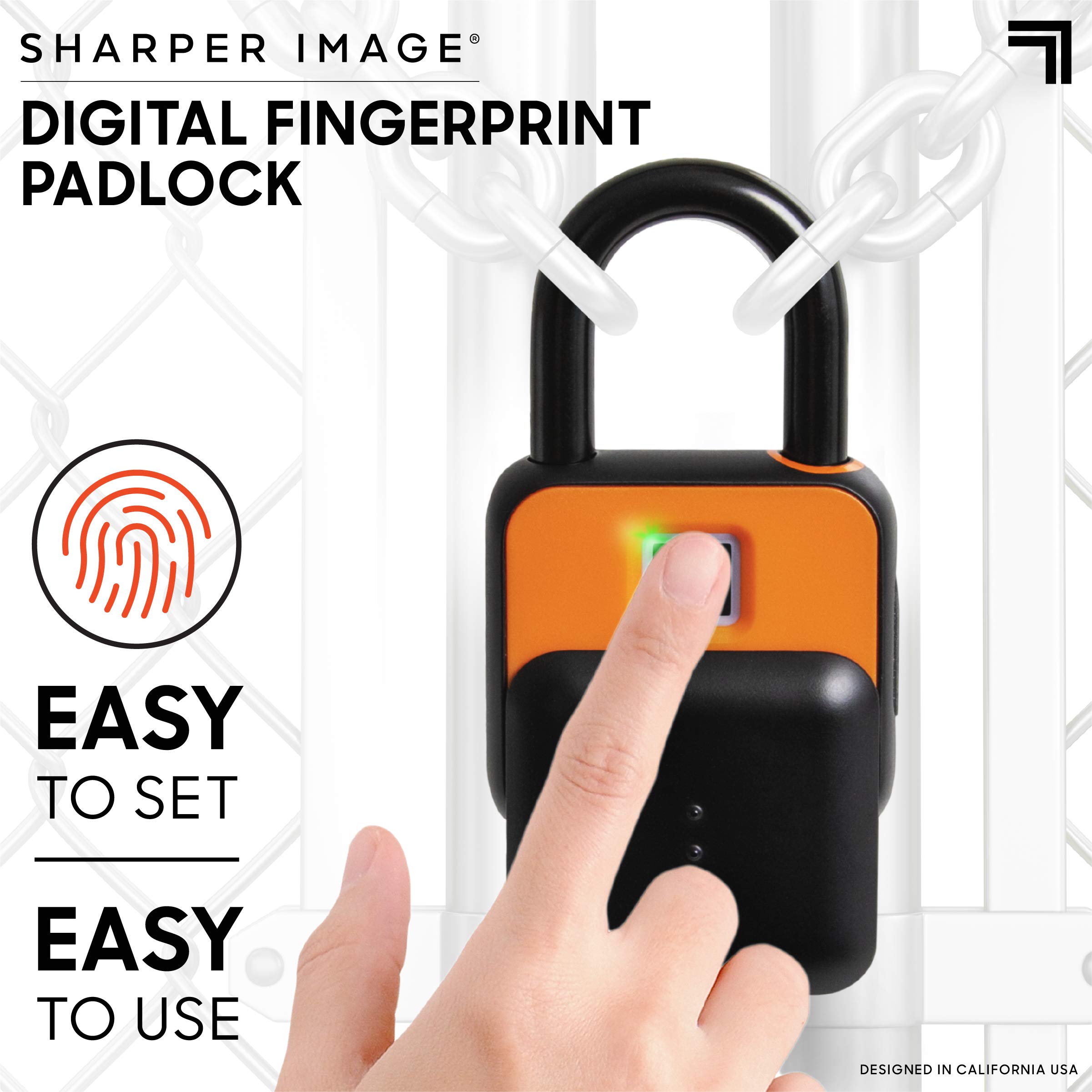 Amazon.com: SHARPER IMAGE Fingerscan Digital Padlock, Biometric
